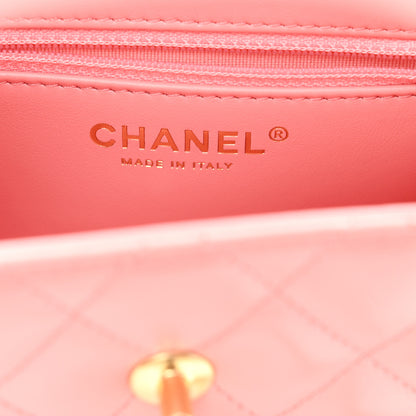 Chanel Shiny Aged Calfskin Quilted Nano Kelly Shopper Coral Pink 6 of 10