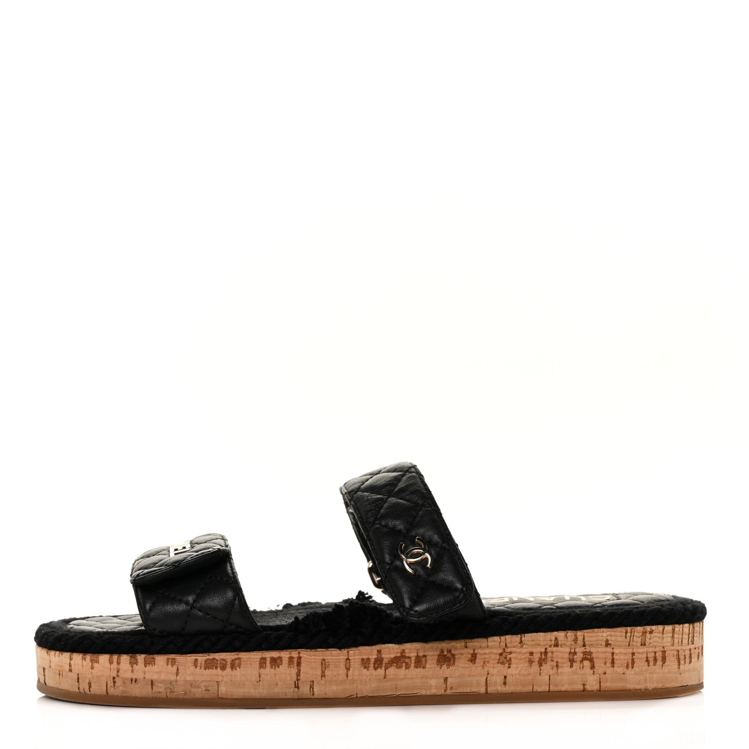 Chanel Cord Lambskin Quilted Logo Mules 39 Black 1 of 7