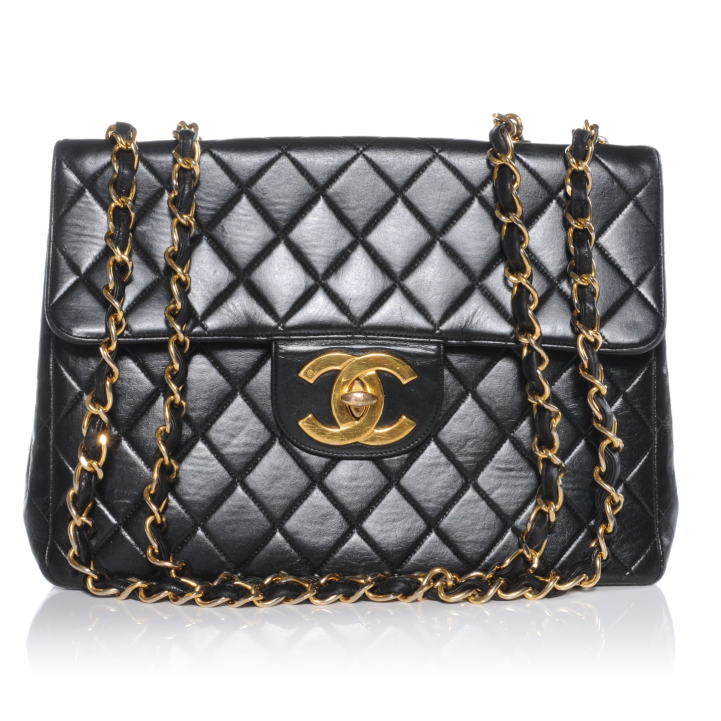 Lambskin Jumbo Flap Black