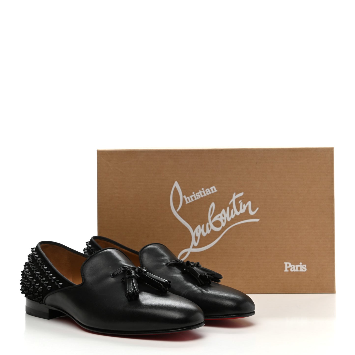 Calfskin Spikes Mens Tassilo Flat Mocasin Loafer 40 Black
