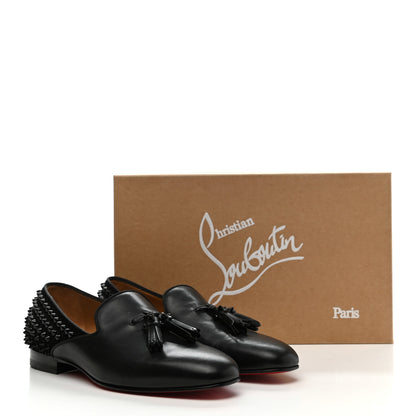 Christian Louboutin Calfskin Spikes Mens Tassilo Flat Mocasin Loafer 40 Black 11 of 11