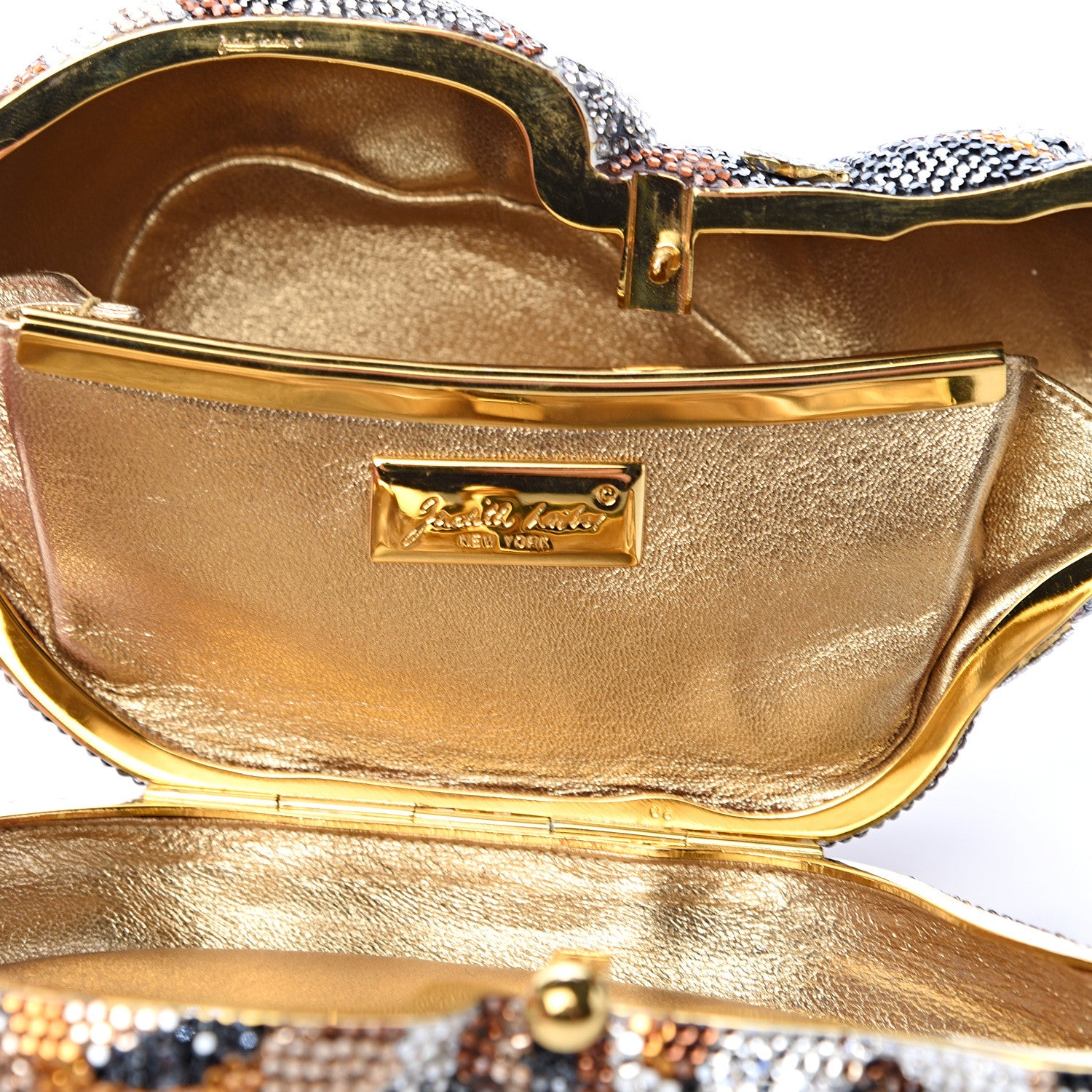 Judith Leiber Swarovski Crystal Sleeping Cat Minaudiere Clutch Multicolor 6 of 8