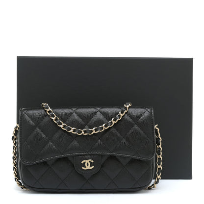 Chanel Caviar Quilted Flap Phone Holder With Chain Black 13 of 13