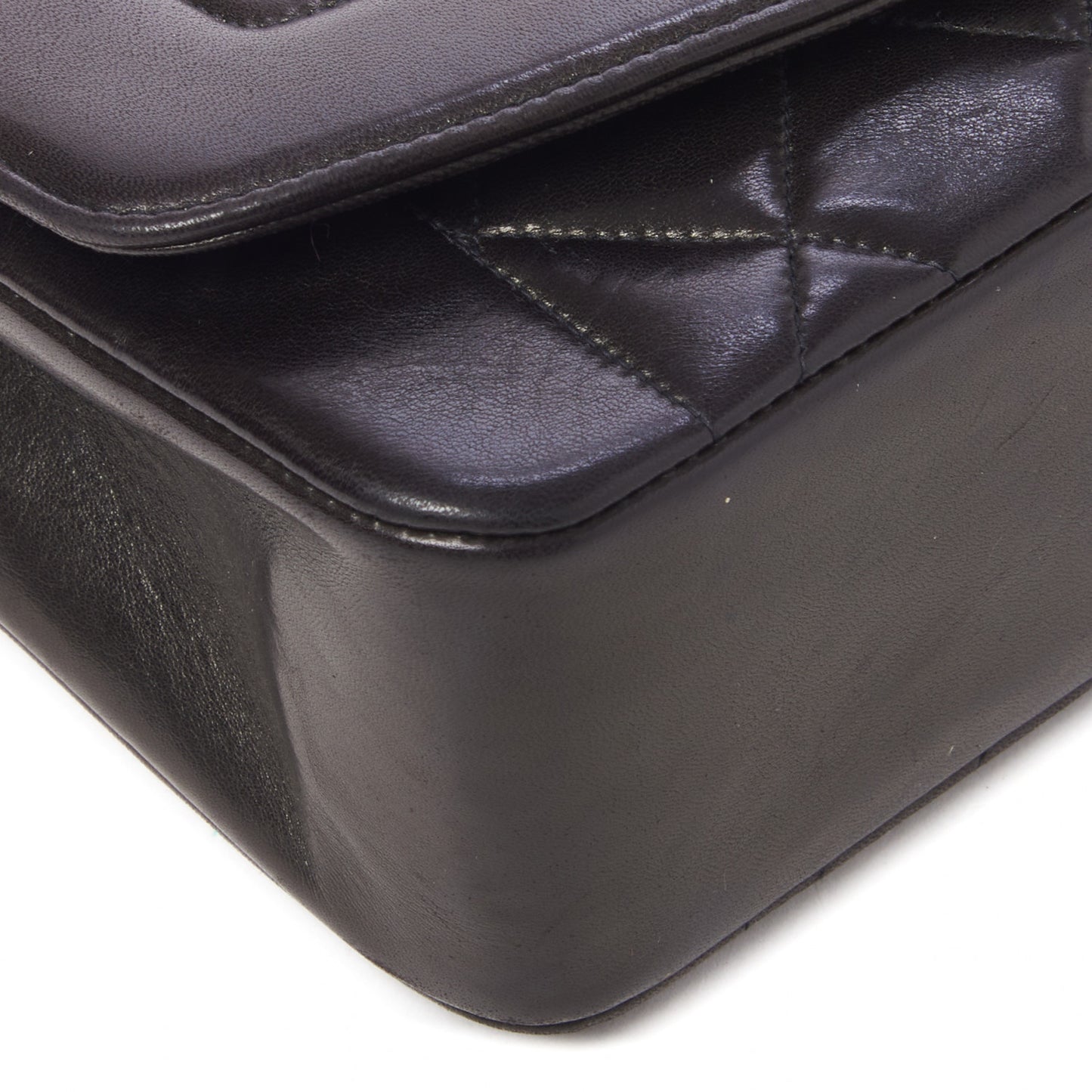 Lambskin Quilted Small Single Flap Bag Black