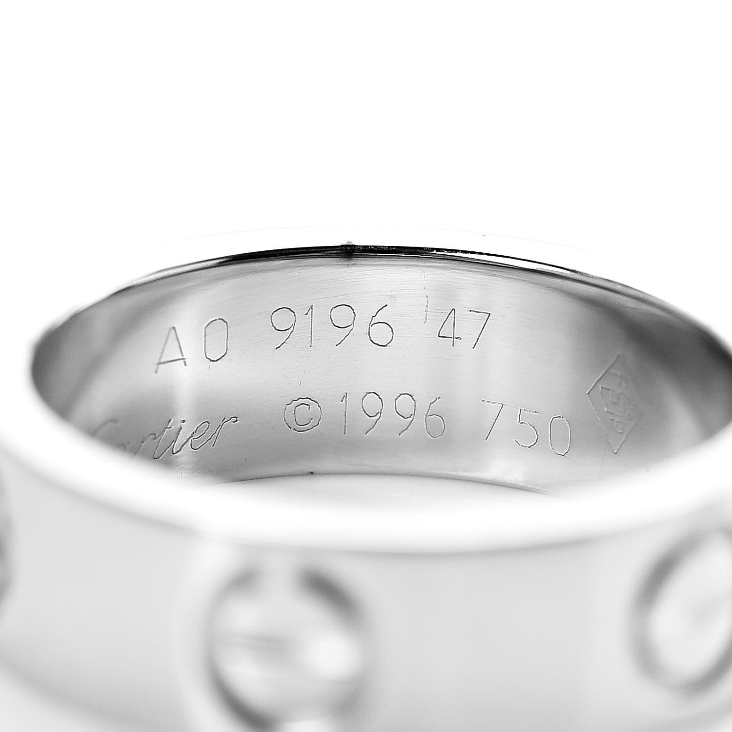 Cartier 18K White Gold 5.5mm LOVE Ring 47 4 4 of 4