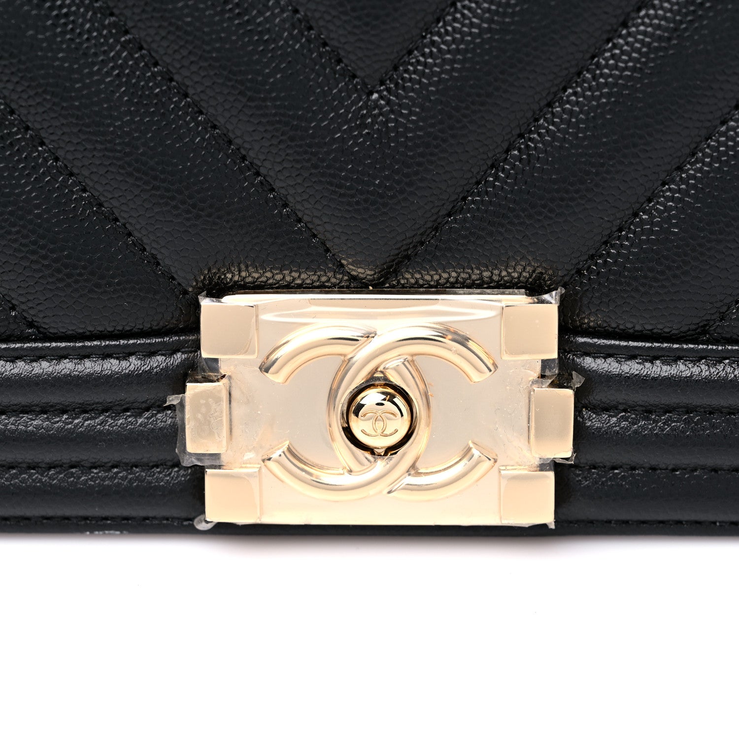Chanel Caviar Chevron Quilted Medium Boy Flap Black 10 of 10