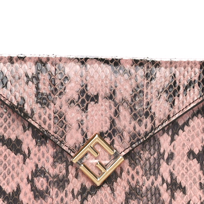 Fendi Snakeskin F is Fendi Medium Flat Envelope Pouch Rose Oro 5 of 9