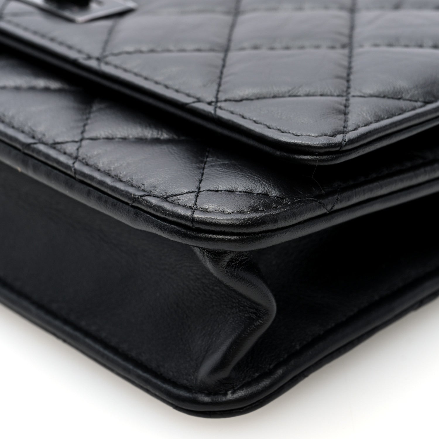 Chanel Aged Calfskin Quilted Reissue Wallet On Chain WOC So Black 10 of 11