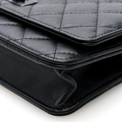 Chanel Aged Calfskin Quilted Reissue Wallet On Chain WOC So Black 10 of 11