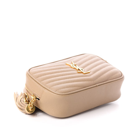 Saint Laurent Grain De Poudre Matelasse Monogram Mini Lou Camera Bag Dark Latte 4 of 9