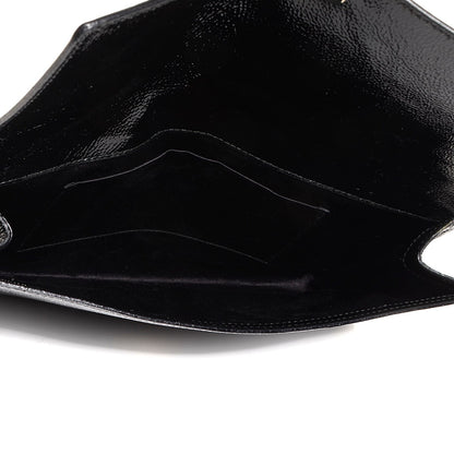 Saint Laurent Textured Patent Monogram Large Belle De Jour Clutch Black 6 of 8