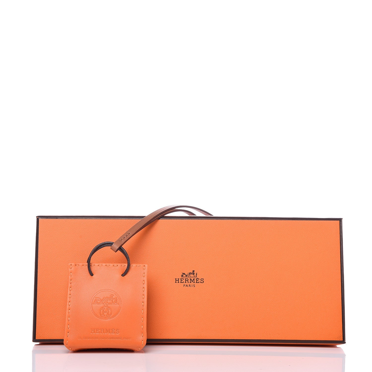 Hermes Milo Lambskin Swift Shopping Bag Charm Feu Gold 3 of 3