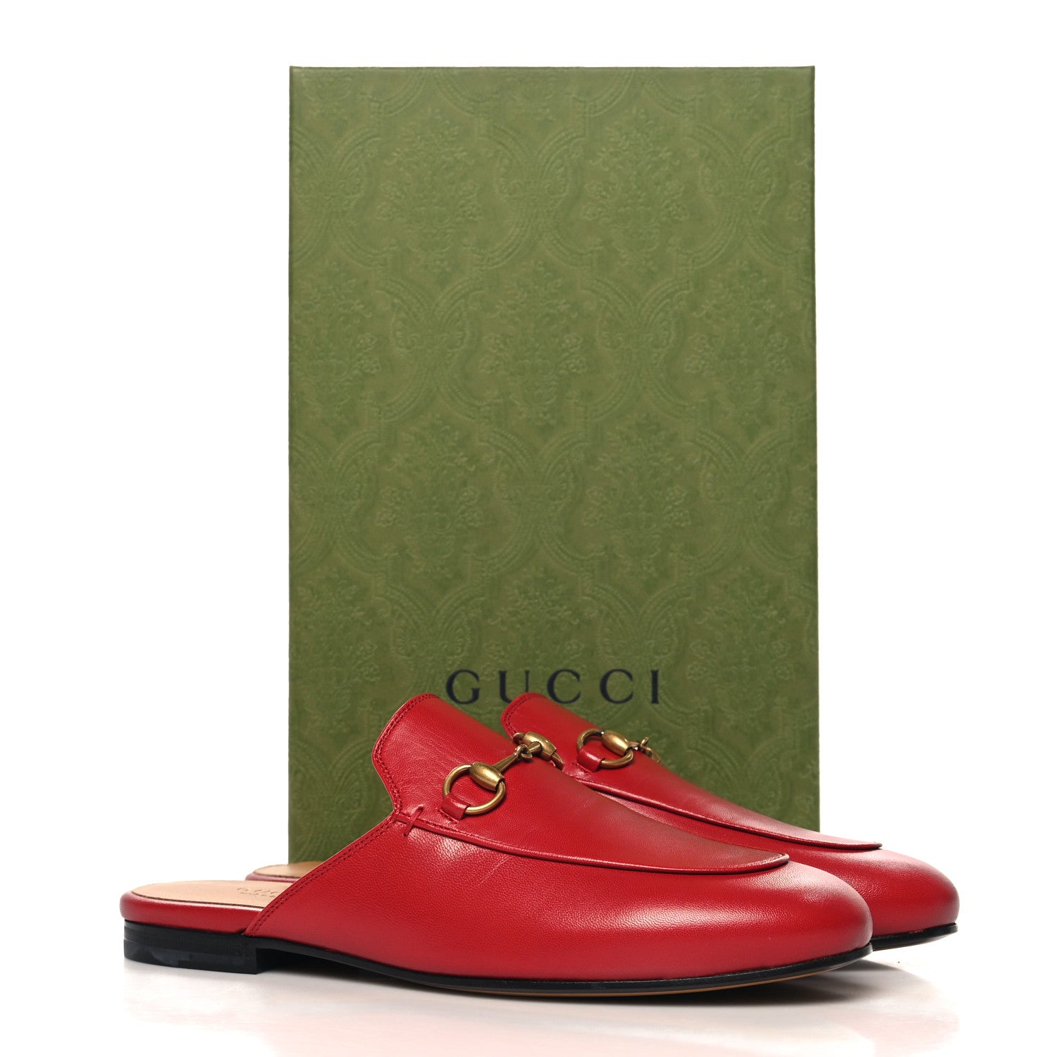 Gucci Malaga Kid Womens Princetown Slippers 37 Hibiscus Red 10 of 10