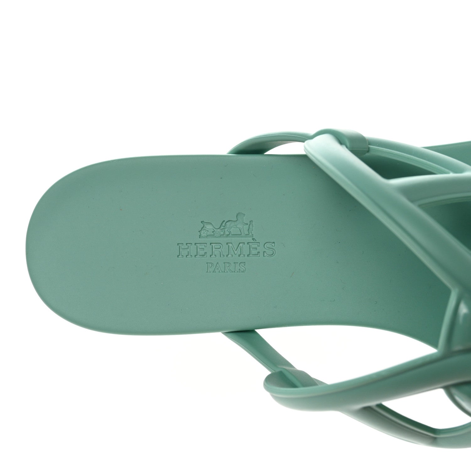 Hermes Rubber Womens Egerie Sandals 38 Vert Embrun 7 of 9