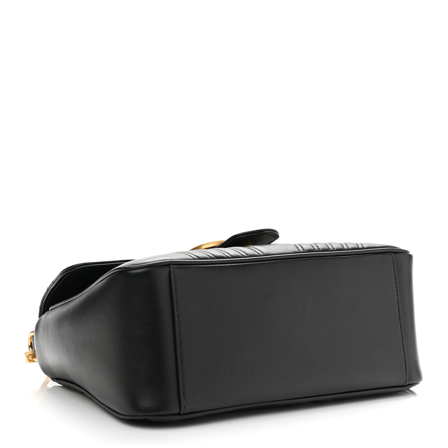Calfskin Matelasse Small GG Marmont Top Handle Shoulder Bag Black