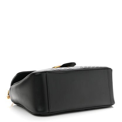 Gucci Calfskin Matelasse Small GG Marmont Top Handle Shoulder Bag Black 4 of 10