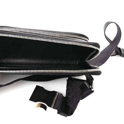 Prada Saffiano Travel Double Zip Crossbody Belt Bag Black 5 of 10