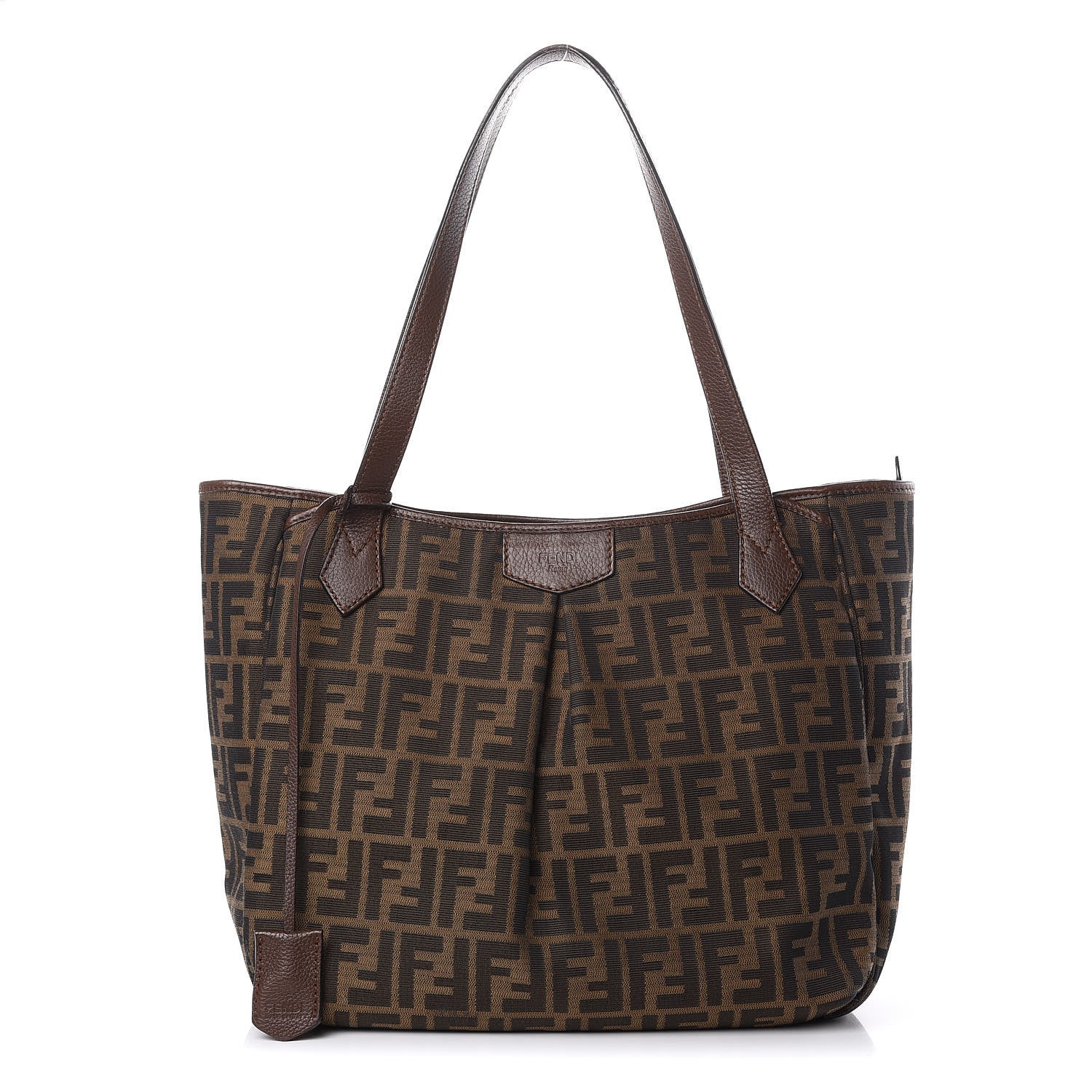 Fendi Zucca Vitello Artic Grande Shopping Tote Tobacco Castagna 1 of 11