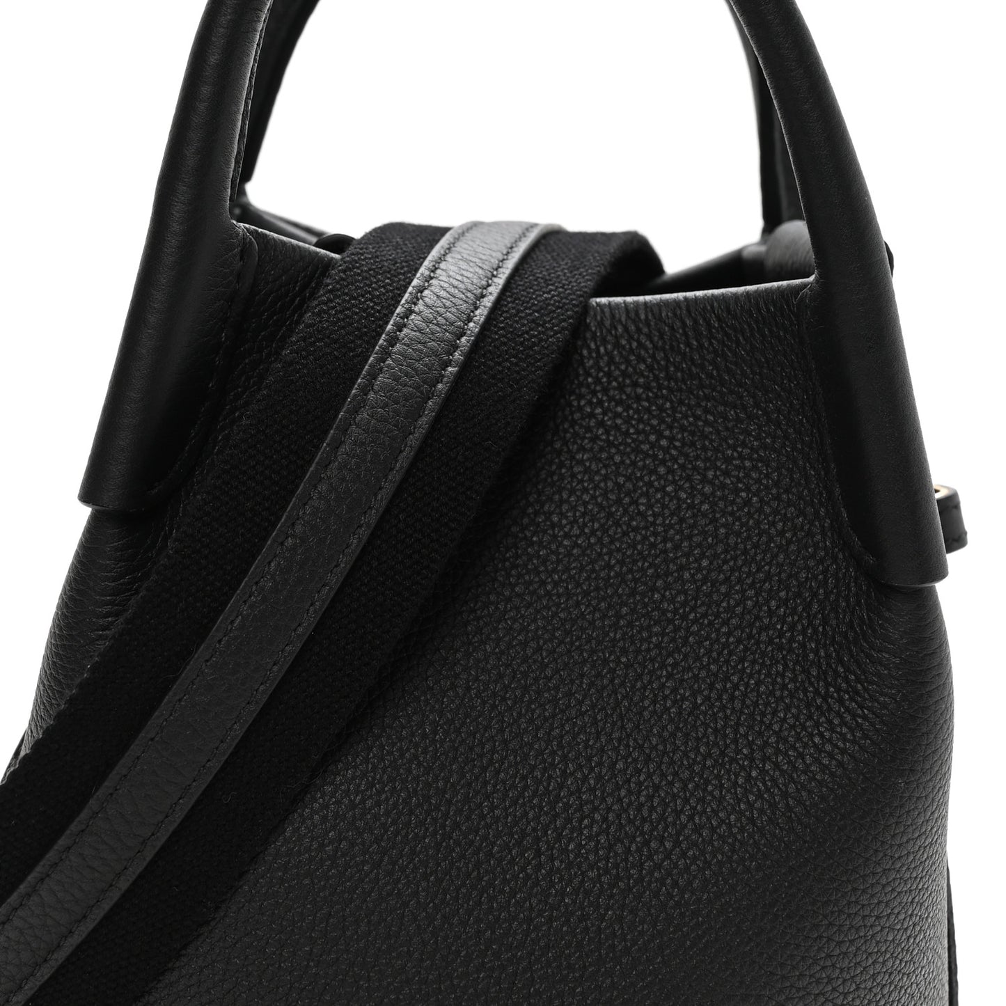 Grained Calfskin Micro Bale Bag Black
