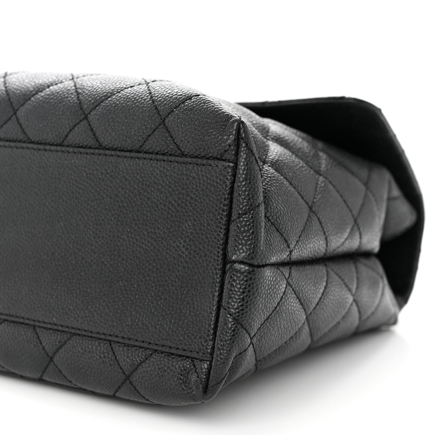 Caviar Quilted Jumbo Kelly Flap Black