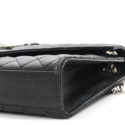Saint Laurent Grain De Poudre Textured Mixed Matelasse Triquilt Medium Monogram Satchel Black 10 of 10