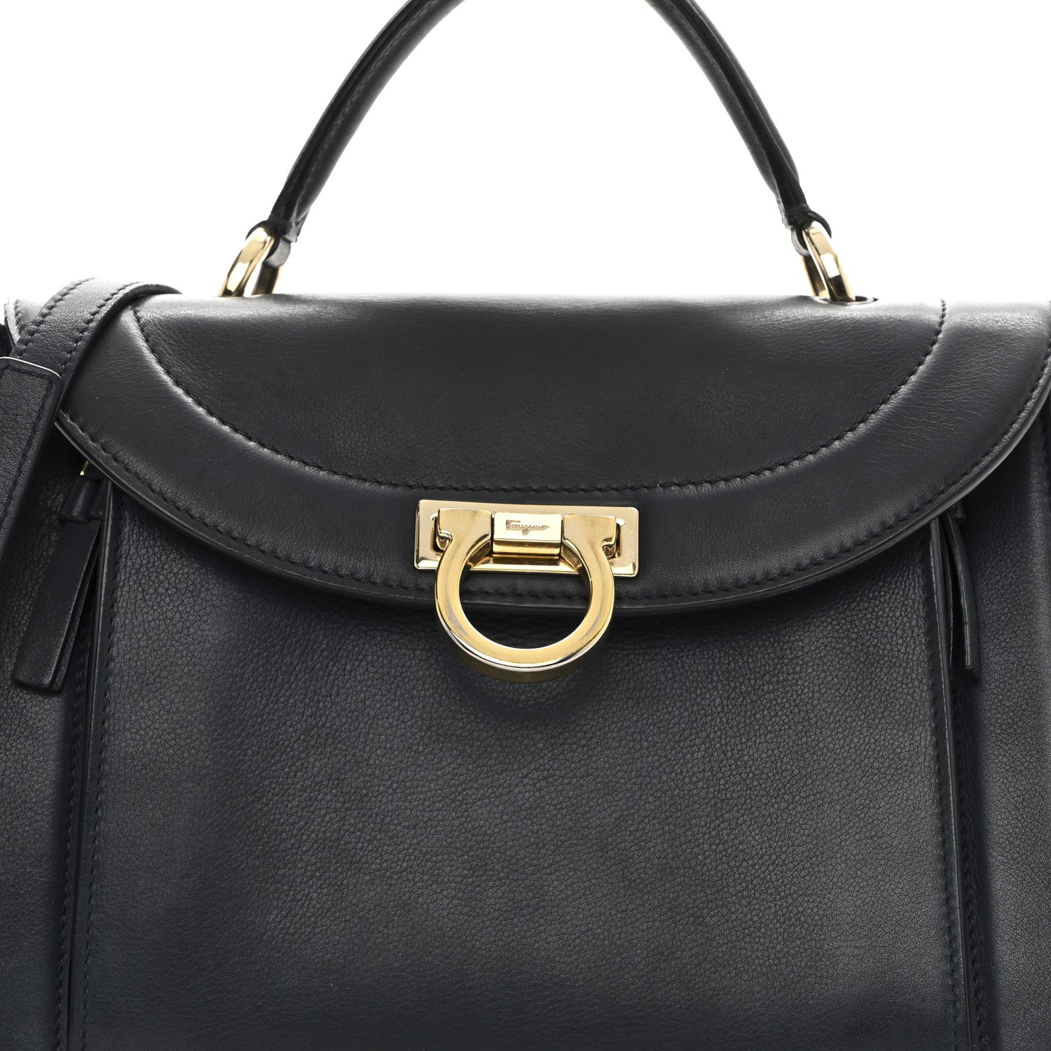 Salvatore Ferragamo Calfskin Sofia Rainbow Top Handle Bag Blue 9 of 21