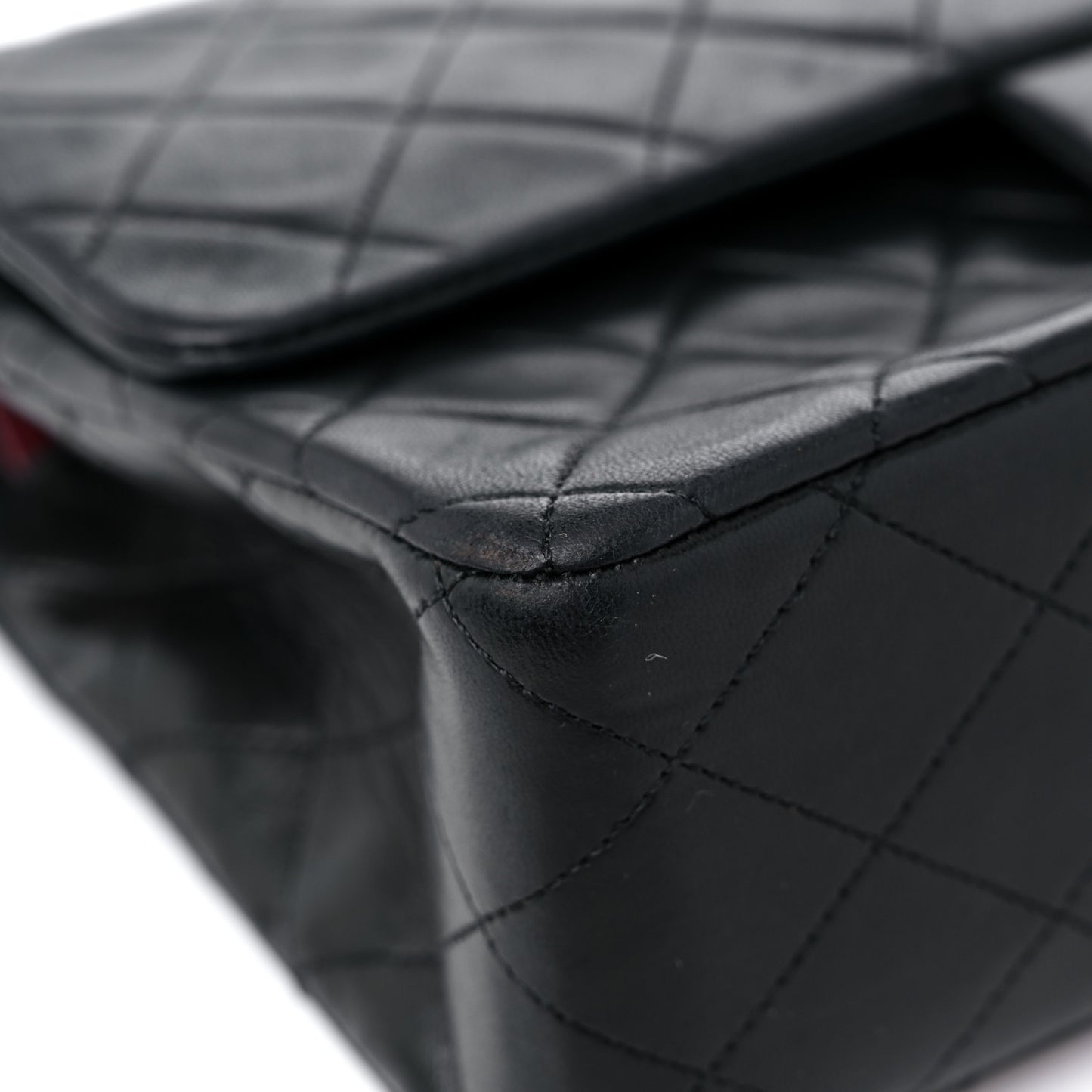 Lambskin Quilted Medium Double Flap Black