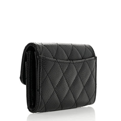 Chanel Caviar Quilted Flap Card Holder Wallet Black 3 of 9