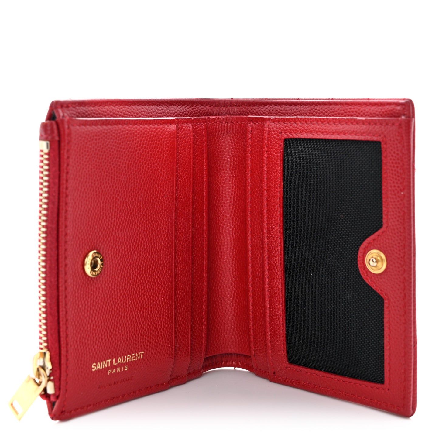 Grain De Poudre Matelasse Chevron Monogram Zipped Card Case Rouge Eros