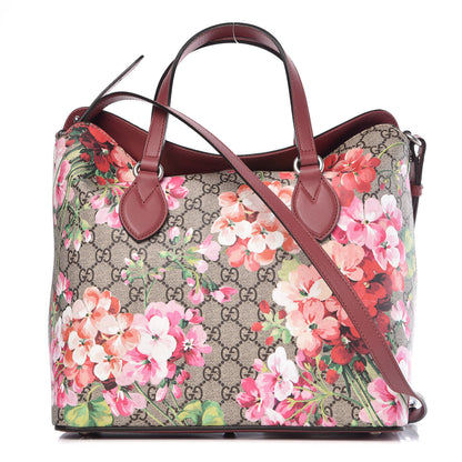 Gucci GG Supreme Monogram Blooms Linea A Foldover Tote Beige Multicolor Dry Rose 1 of 10