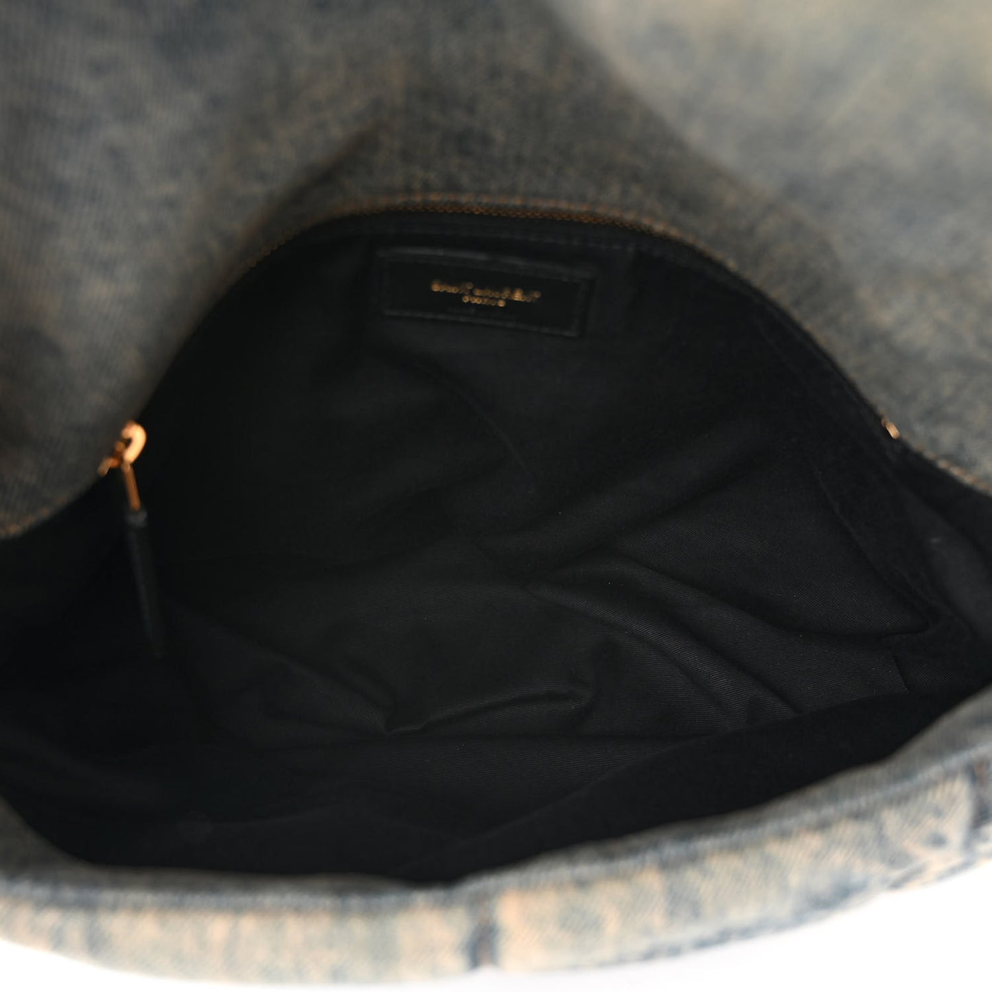 Denim Quilted Medium Loulou Puffer Monogram Chain Satchel Blue Black