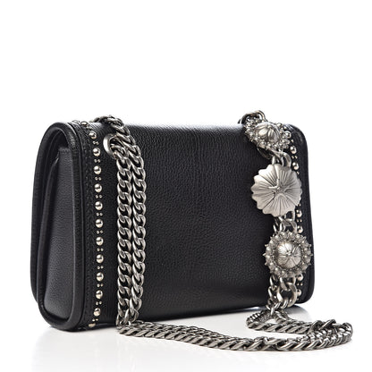 Miu Miu Goatskin Madras Borchie Shoulder Bag Black 3 of 11