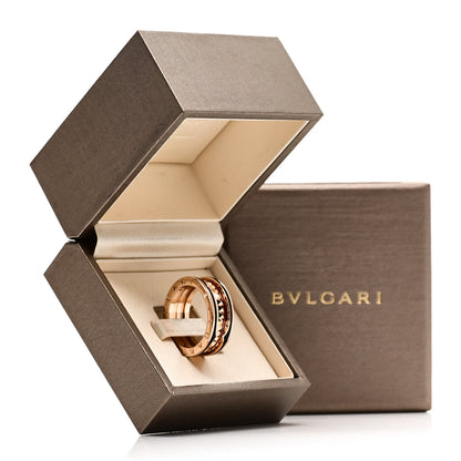 Bulgari 18K Rose Gold Black Ceramic B.Zero1 Rock Two-Band Ring 59 8.75 6 of 6