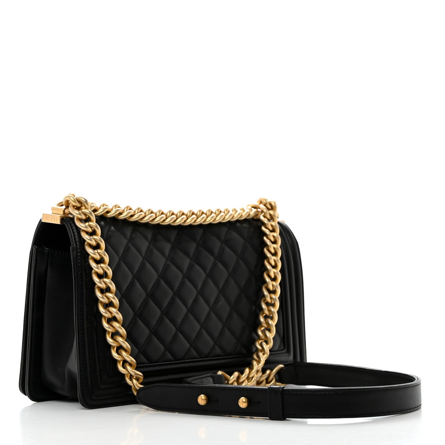 Chanel Lambskin Quilted Medium Boy Flap Black 2 of 12