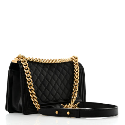 Chanel Lambskin Quilted Medium Boy Flap Black 2 of 12