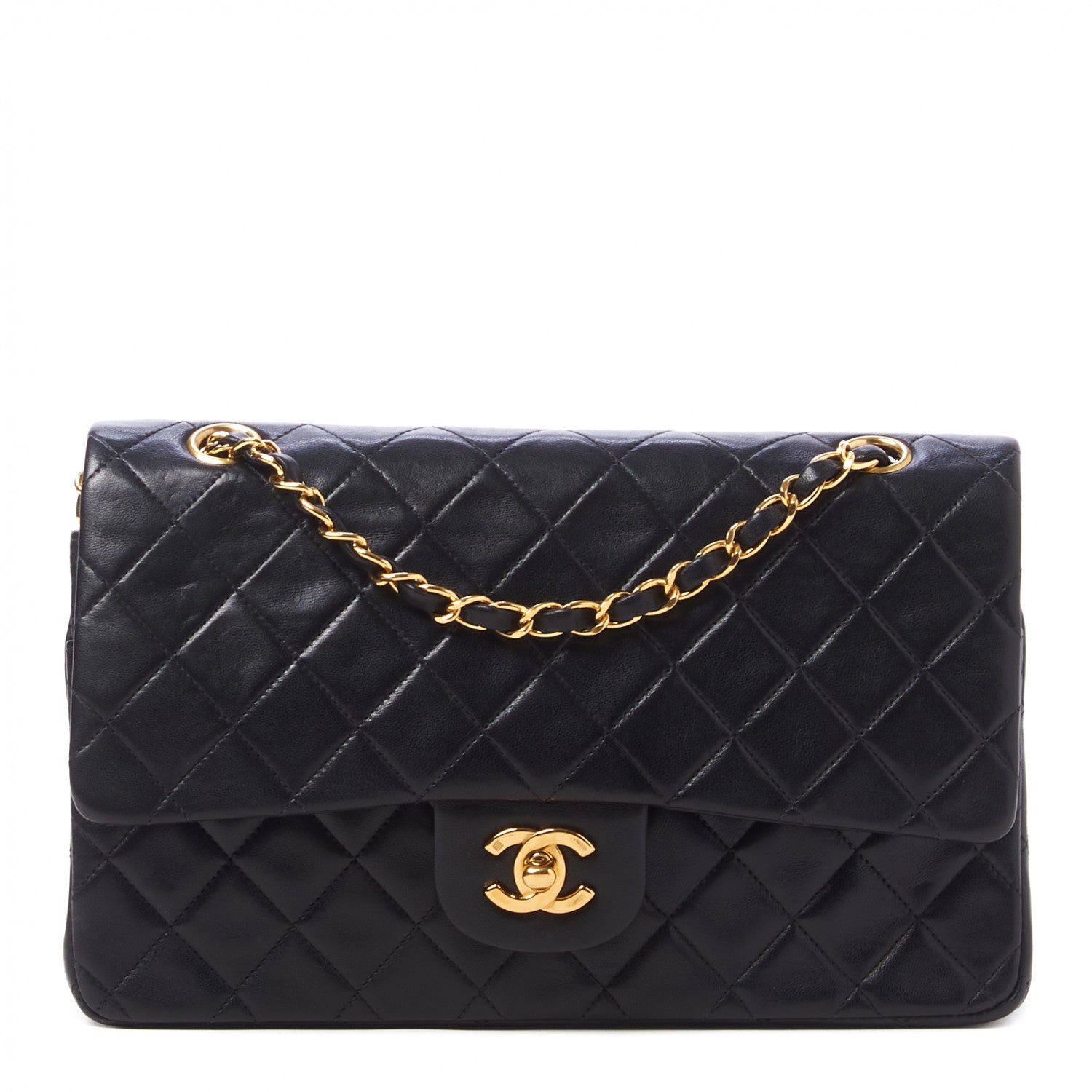 Chanel Lambskin Quilted Medium Double Flap Black 1 of 10