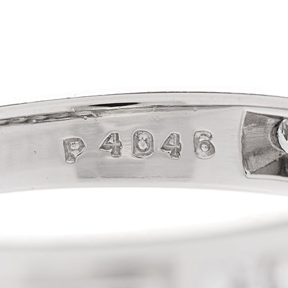 Tiffany Platinum Diamond 3mm Half Circle Wedding Band Ring 53 6.5 5 of 5