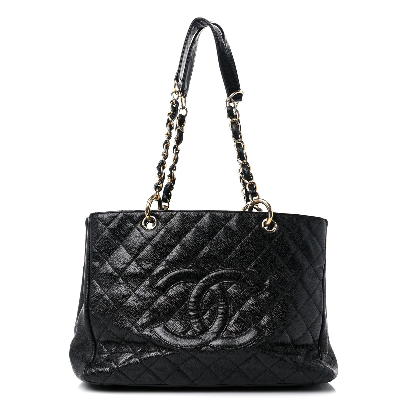 Caviar Quilted Grand Shopping Tote GST Black