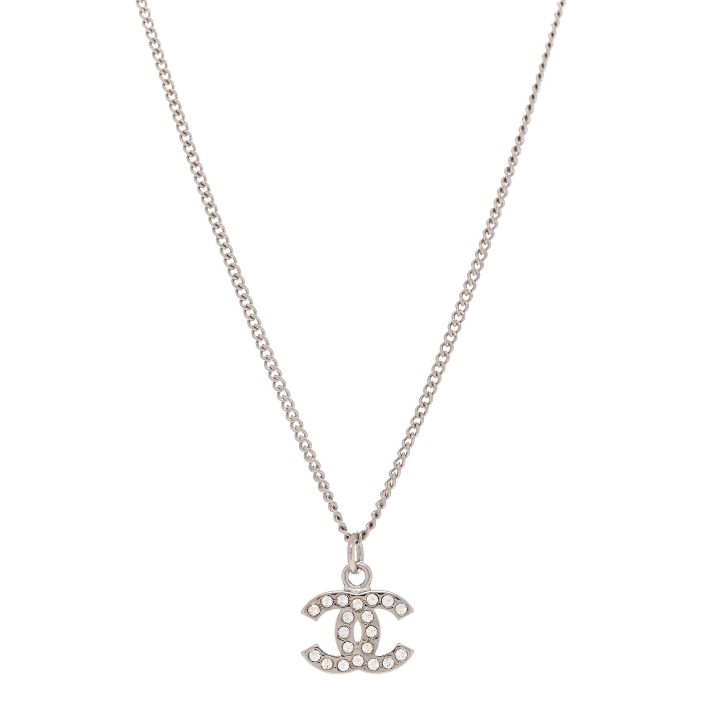 Crystal Timeless CC Necklace Silver