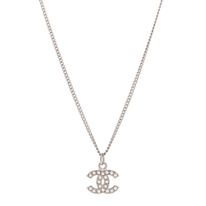 Chanel Crystal Timeless CC Necklace Silver 1 of 6