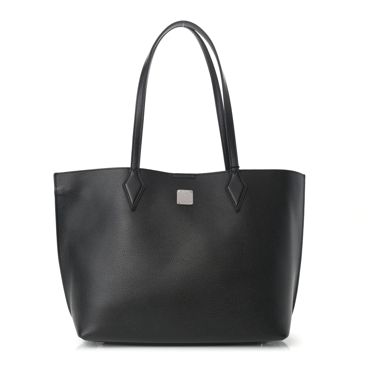 Grained Calfskin Medium Yris Shopper Tote Black