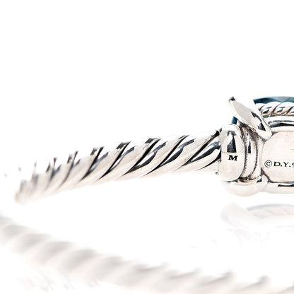David Yurman Sterling Silver Blue Topaz Hampton Blue Topaz Diamond 4mm Chatelaine Bypass Bracelet 4 of 4