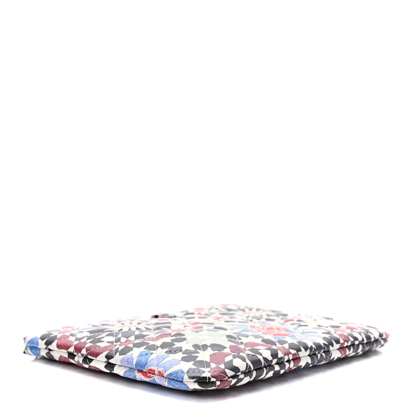 Glazed Lambskin Quilted Medium Paris Dubai Cosmetic Case Multicolor