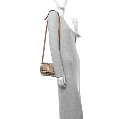 Burberry E-Canvas Vintage Check Hampshire Crossbody Archive Beige 2 of 12