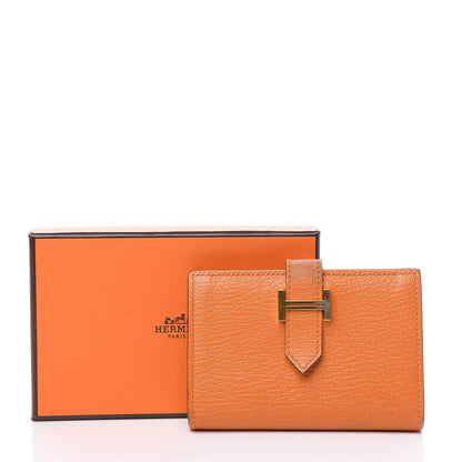 Hermes Chevre Mysore Bearn Card Holder Wallet Orange 8 of 8