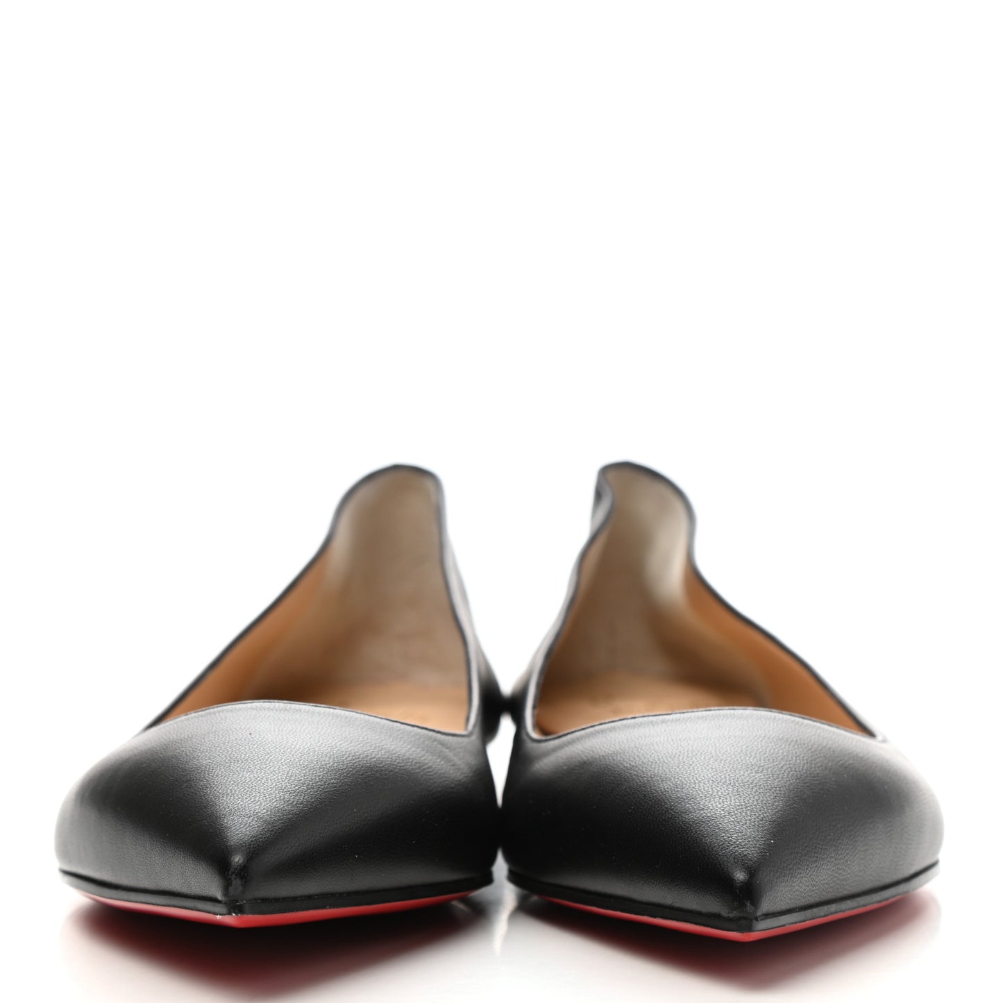 Shiny Nappa Ballalla Flats 37.5 Black