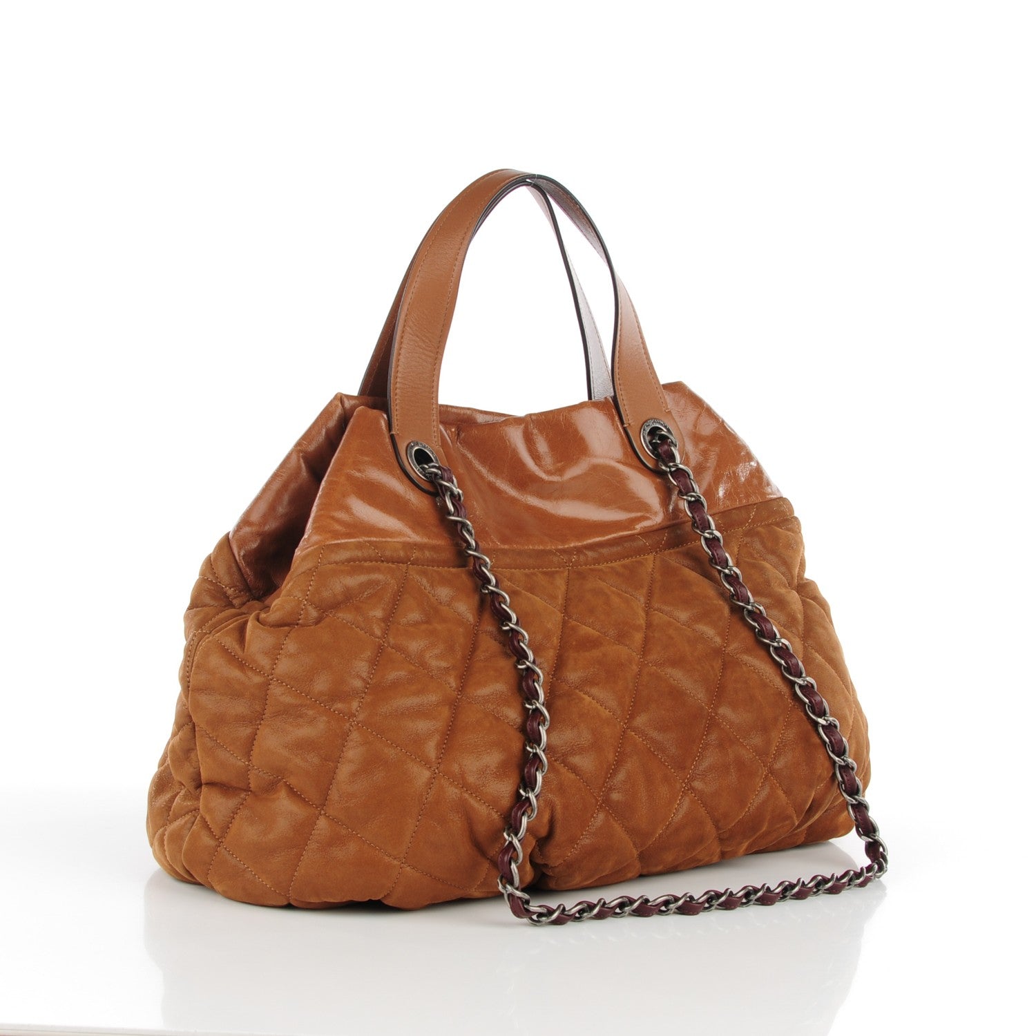 Chanel Iridescent Calfskin Quilted Large In The Mix Tote Light Brown 3 of 7