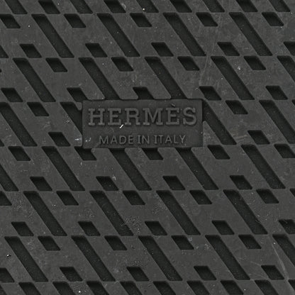 Hermes Calfskin Woolskin Womens Chypre Sandals 37.5 Black Ecru 8 of 9