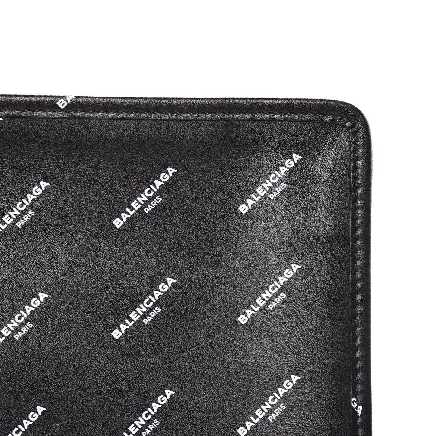 Calfskin Allover Logo Documents Case Black