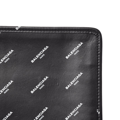 Balenciaga Calfskin Allover Logo Documents Case Black 12 of 13